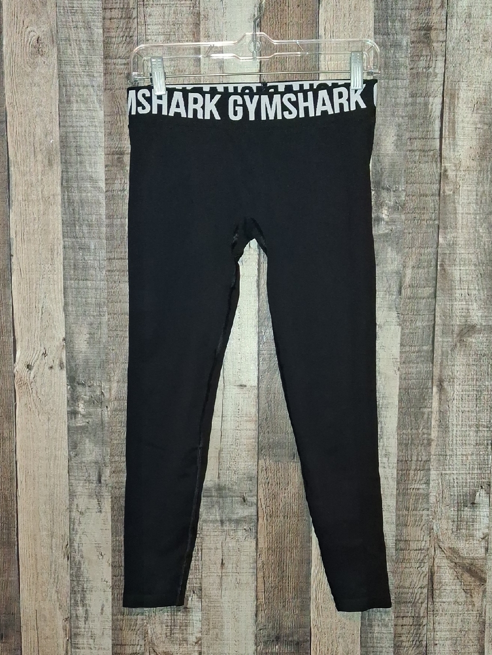 Gymshark Black Women's Logo Waistband Leggings Capris Size M Medium